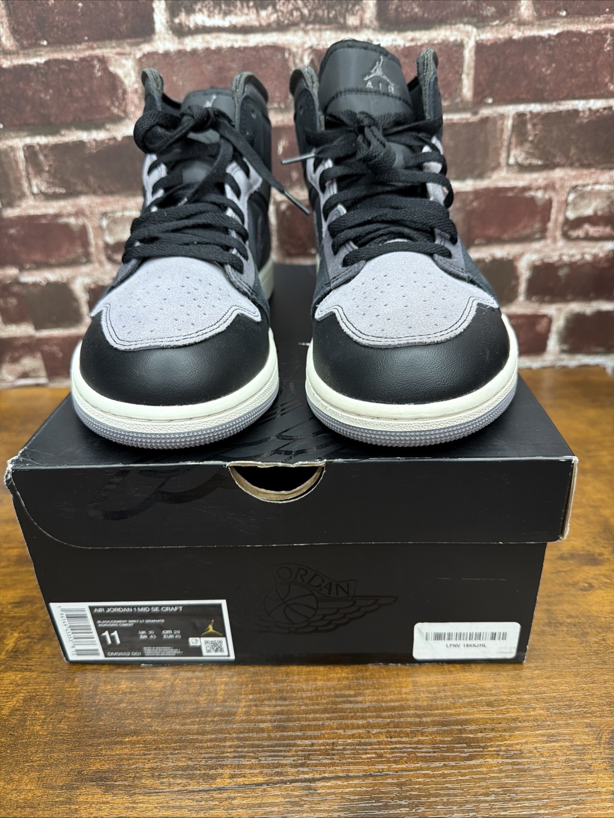 Nike Air Jordan 1 Mid SE Craft ‘Inside Out – Black’ DM9652 001 US Men’s 11 NIB