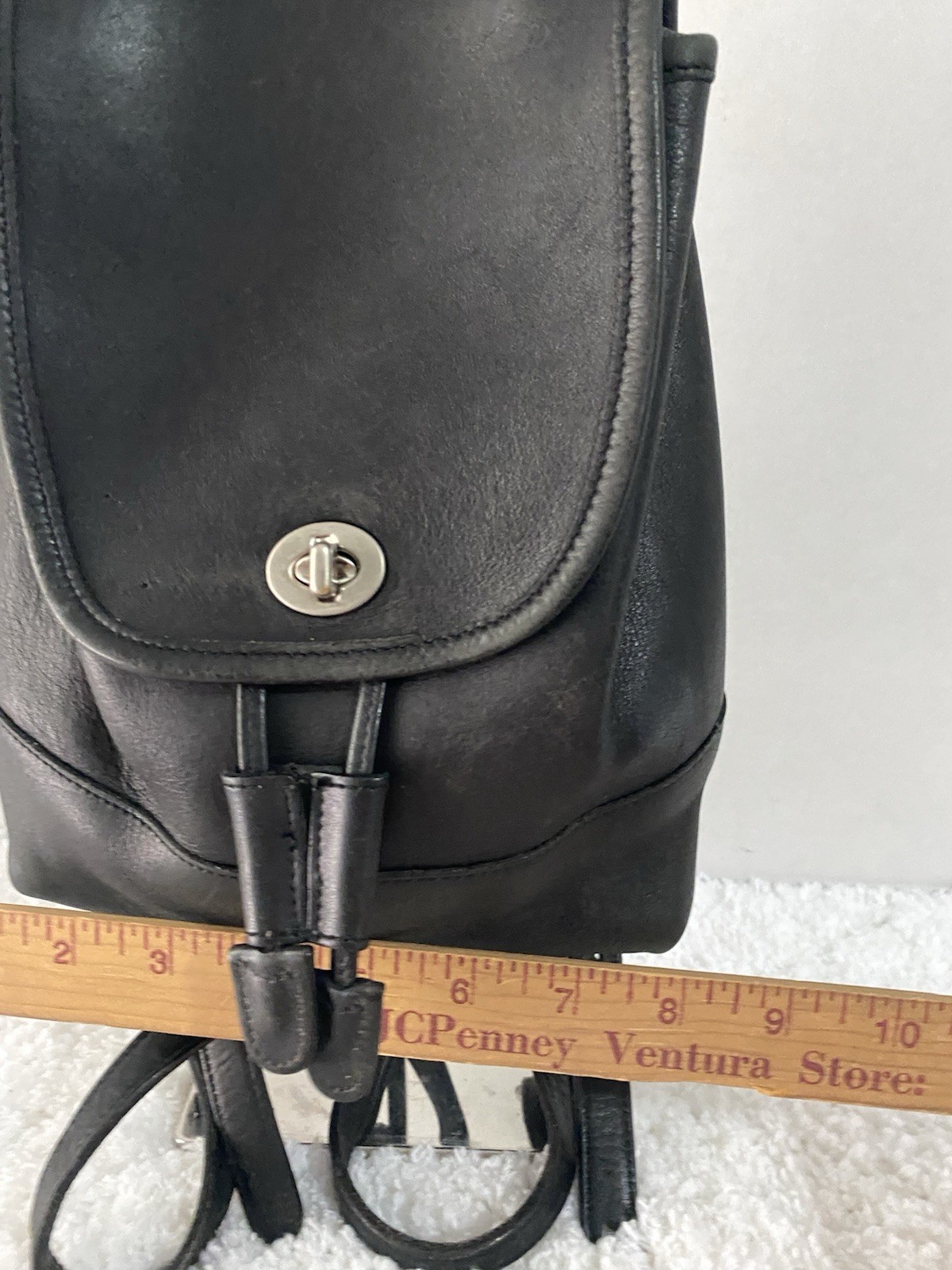Coach Vintage Leather Daypack Backpack 9960 Black Small Costa Rica READ FLAWS