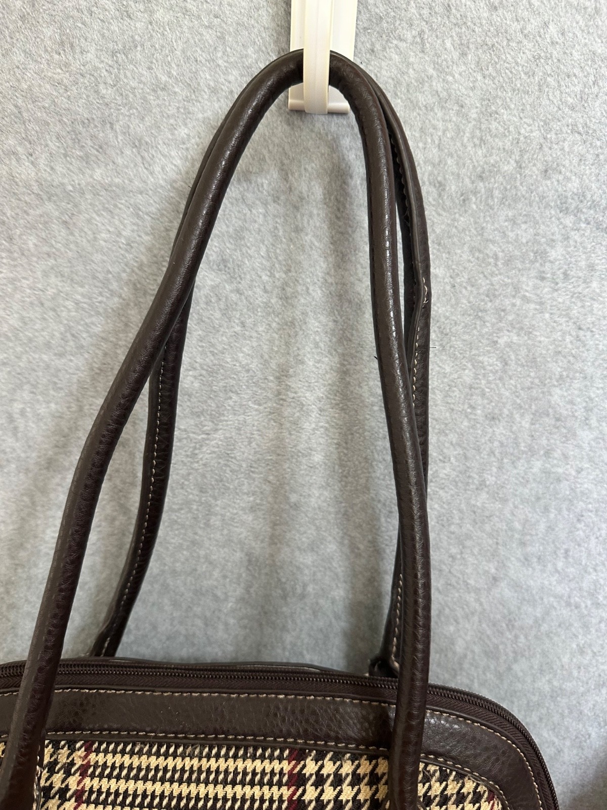 Chaps By Ralph Lauren Houndstooth Plaid Shoulder Bags Black or Brown You Choose