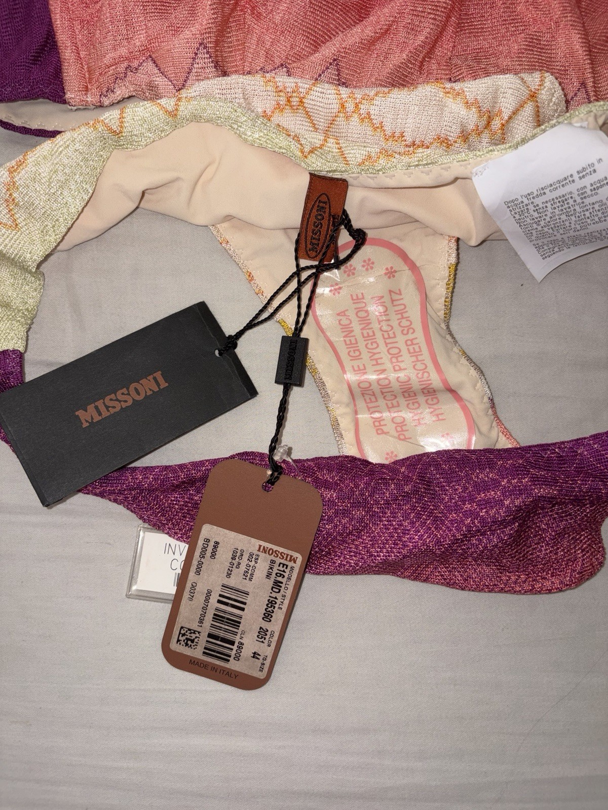 Missoni Bikini Top And Bottoms Sz It 44/M
