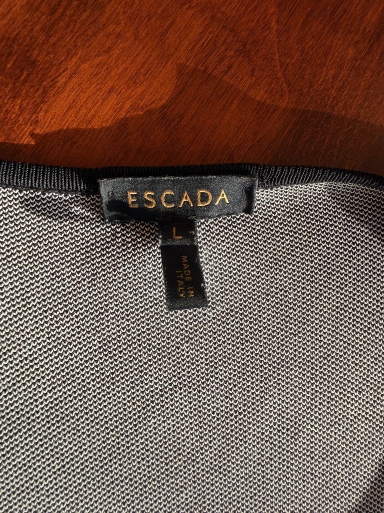 Escada Cardigan Size Large Black and White