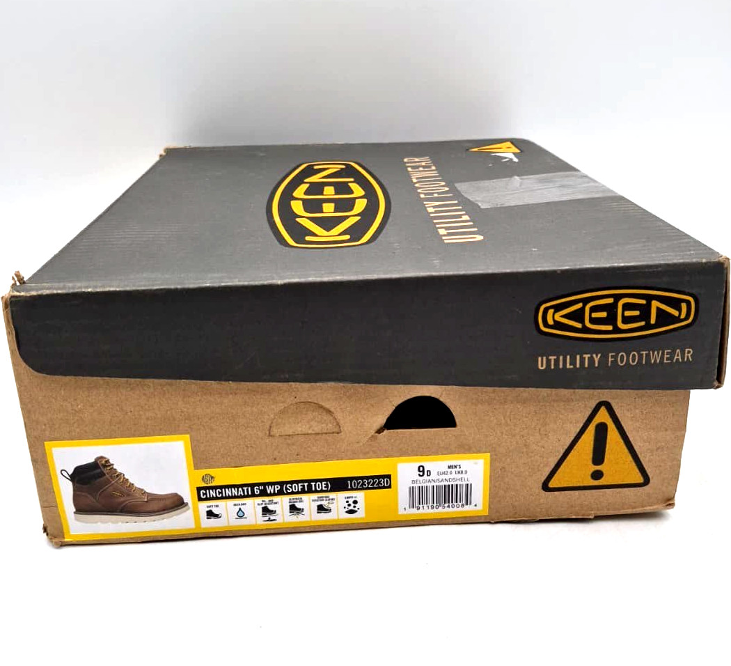Keen Utility Footwear Size 9D Cincinnati 6″ Belgian/Sandshell Soft Toe Boots Men