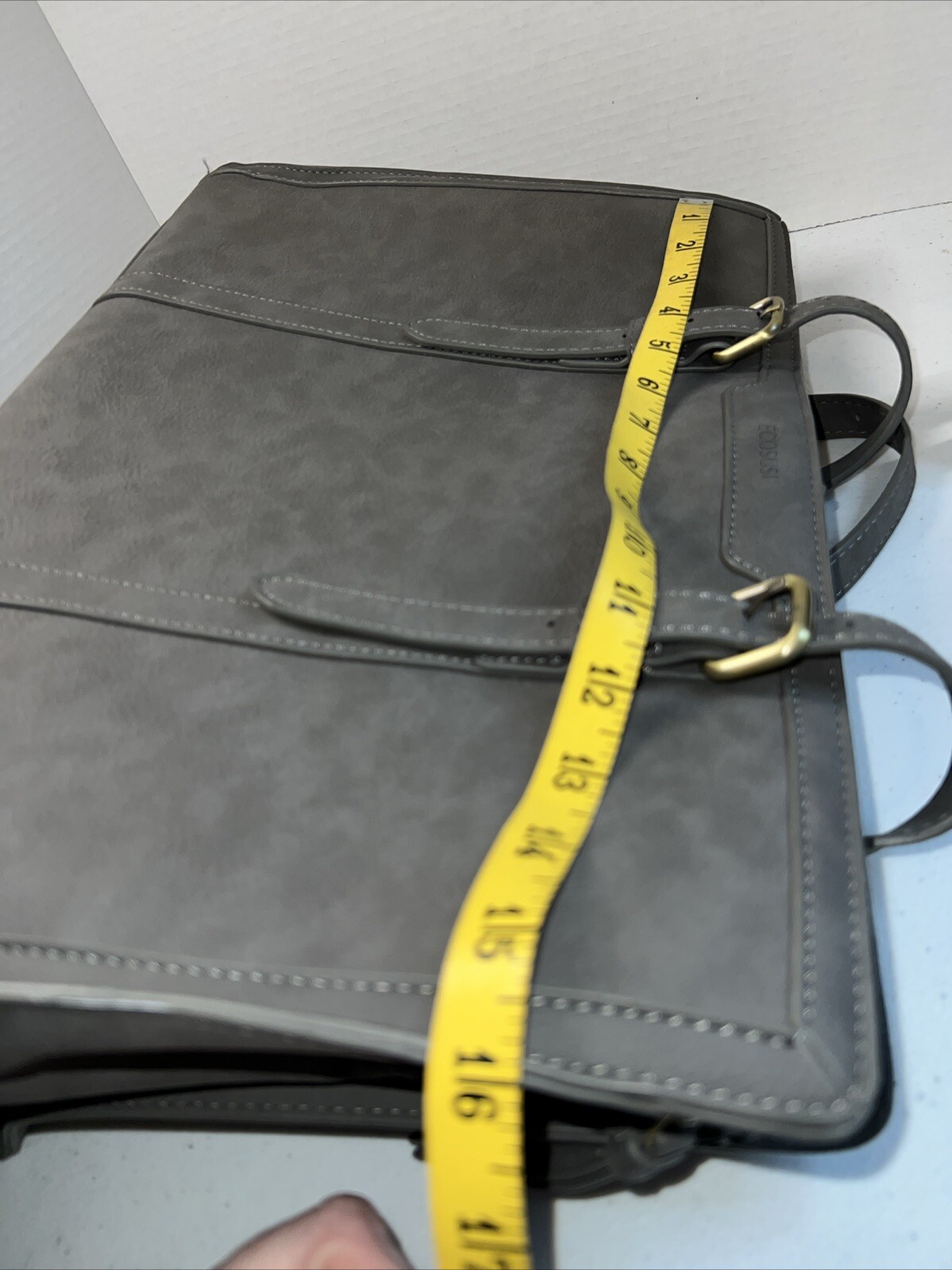 Ecosusi Slate Gray Laptop Messenger Business Work Bag Faux Leather