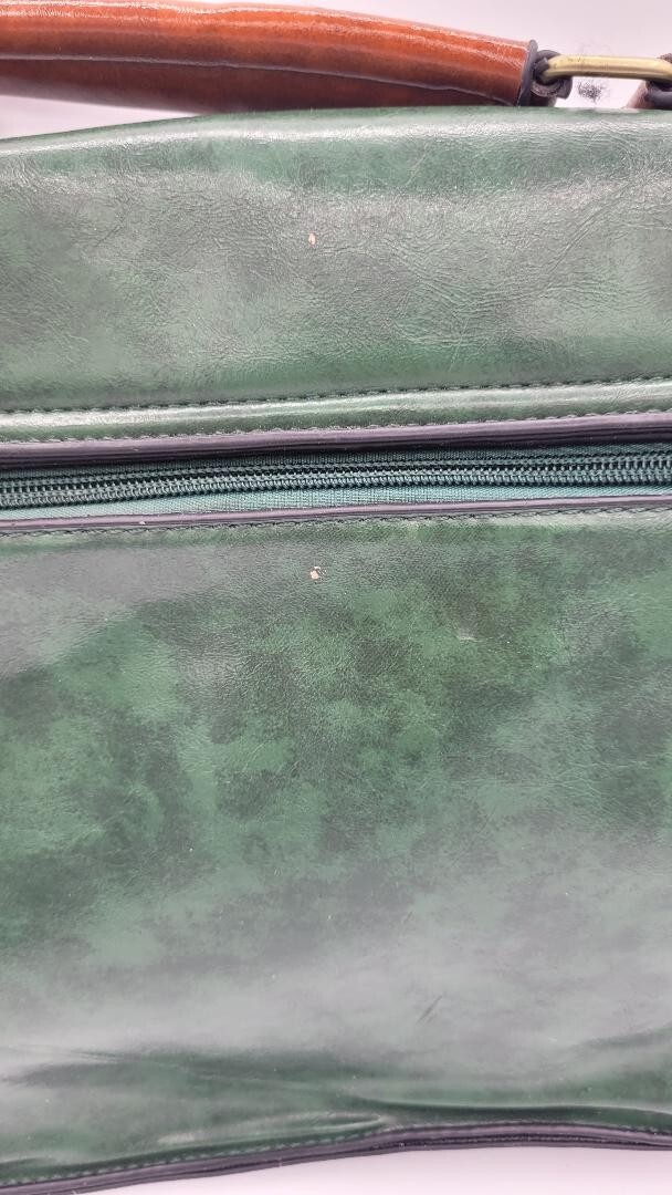 ECOSUSI Green Messenger Bag for Women Briefcase Laptop Bag Leather-FLAWS