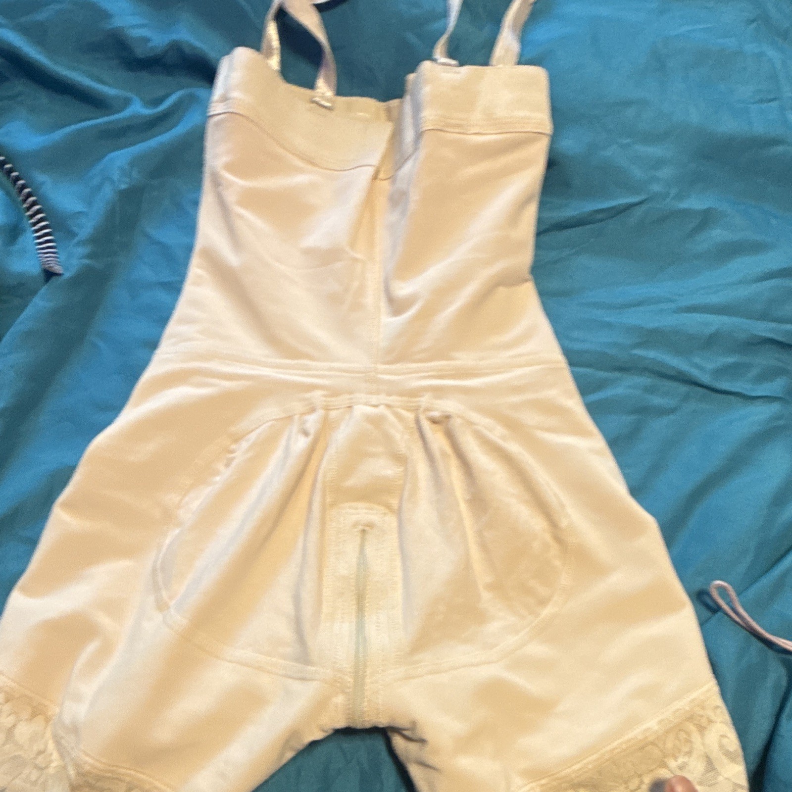Women’s Beige Firm Control Shapewear Bodysuit Body/Waist Zipper M M15059