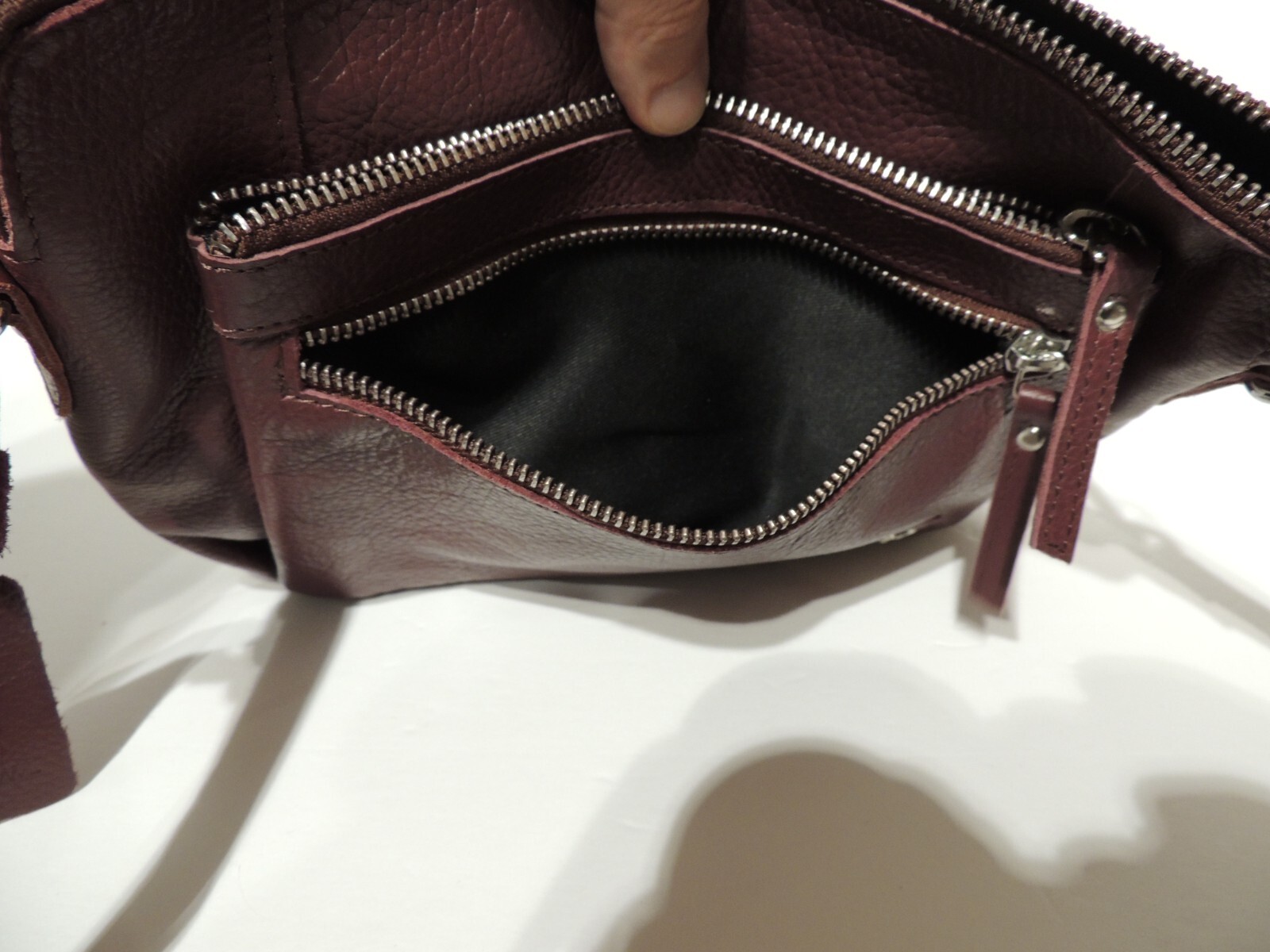Wise Owl Purse Burgundy Leather Crossbody Shoulder Bag