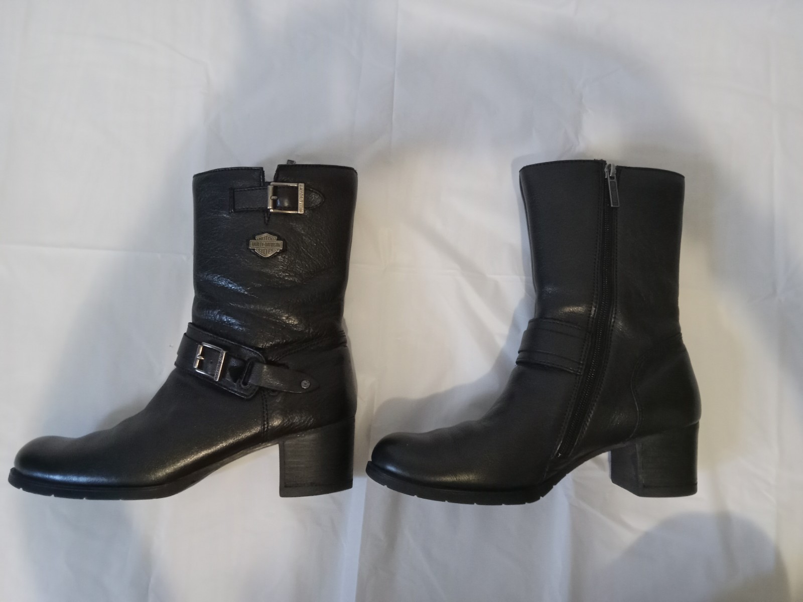 Harley Davidson Black Leather Motorcycle Riding Boots Serita Womens Sz 9 Biker