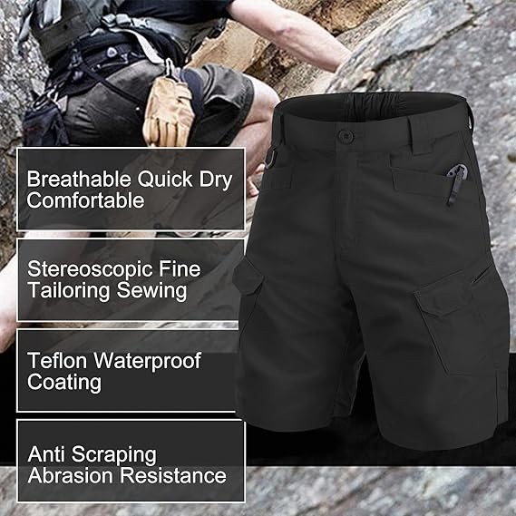 Mens Summer Tactical Shorts Cargo Outdoor Waterproof Hiking Fishing Track Short