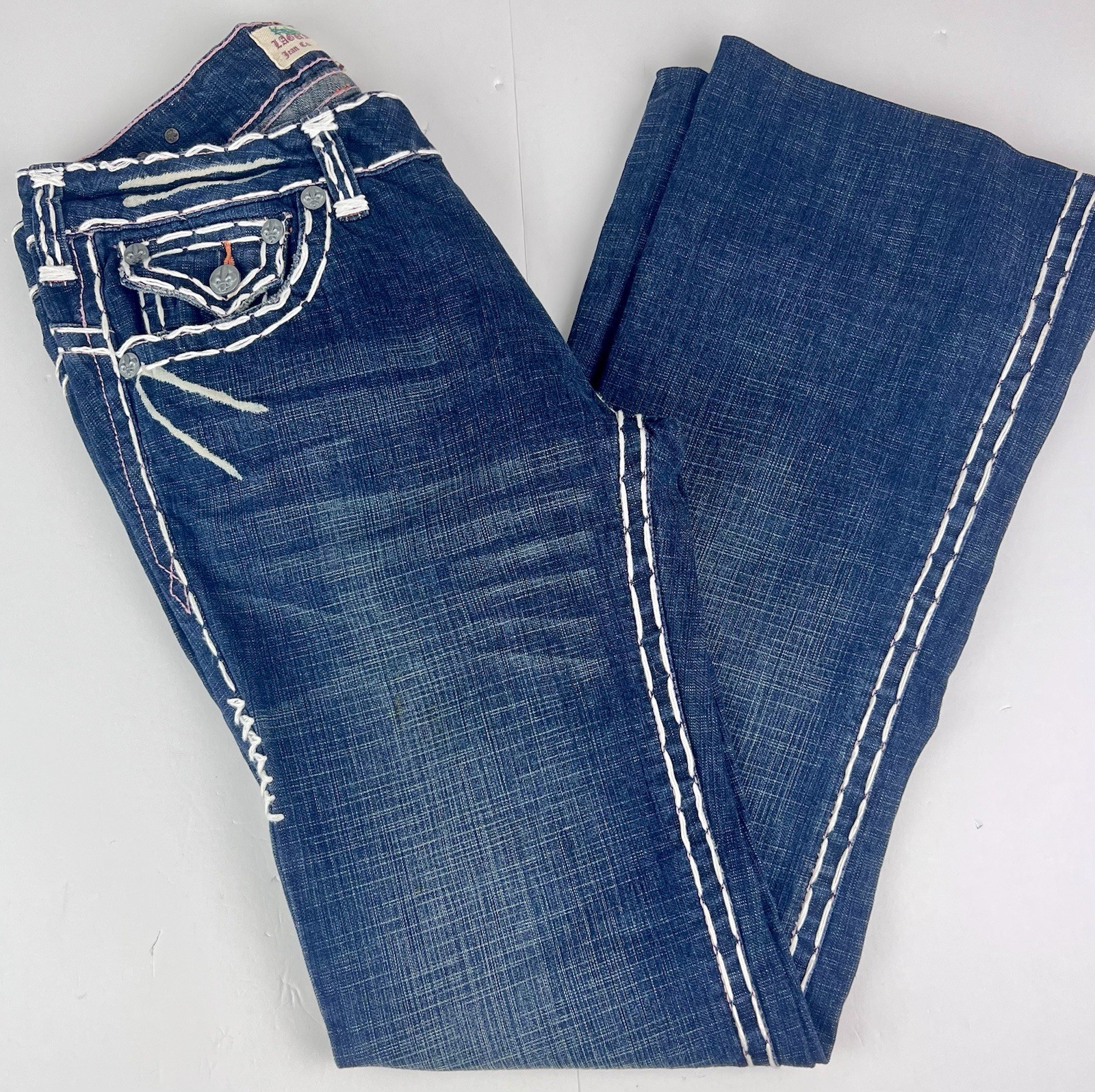 Laguna Beach Women’s Jeans Size 30 Blue Denim 33X32 Mid Rise Super Thick Stitch