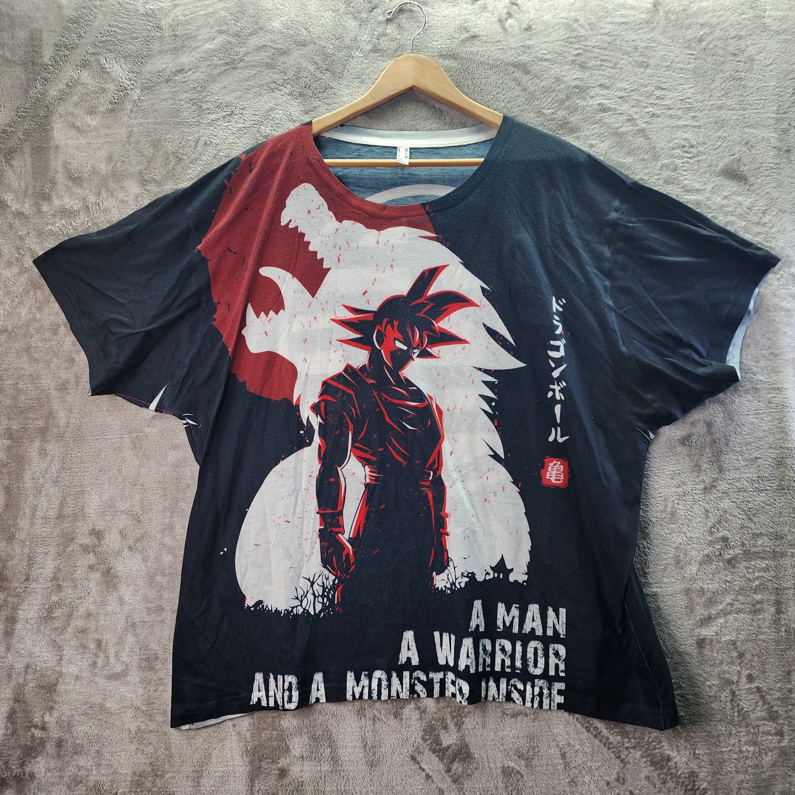 Dragon Ball Z Goku Shenron Sublimation Graphic Tee 2XL USA Made American Apparel