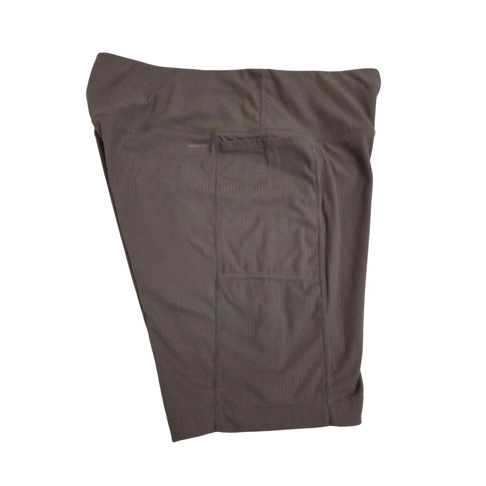 Mondetta Performance Luxury Ribbed Biker Shorts Brown High Waist Pockets Size L