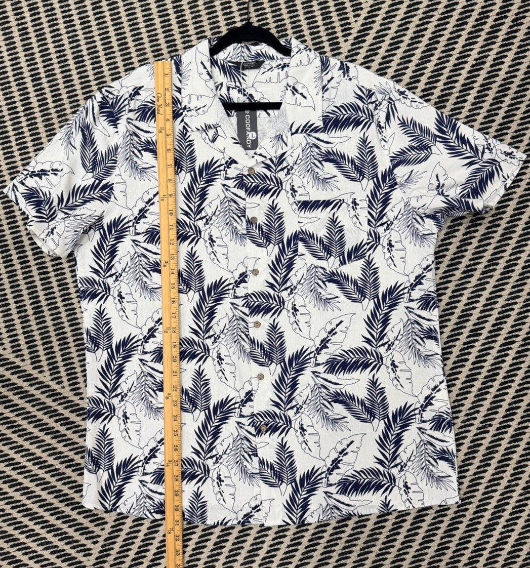Men’s COOFANDY button down Tropical Beach Bohemian Shirt & Pants Set L