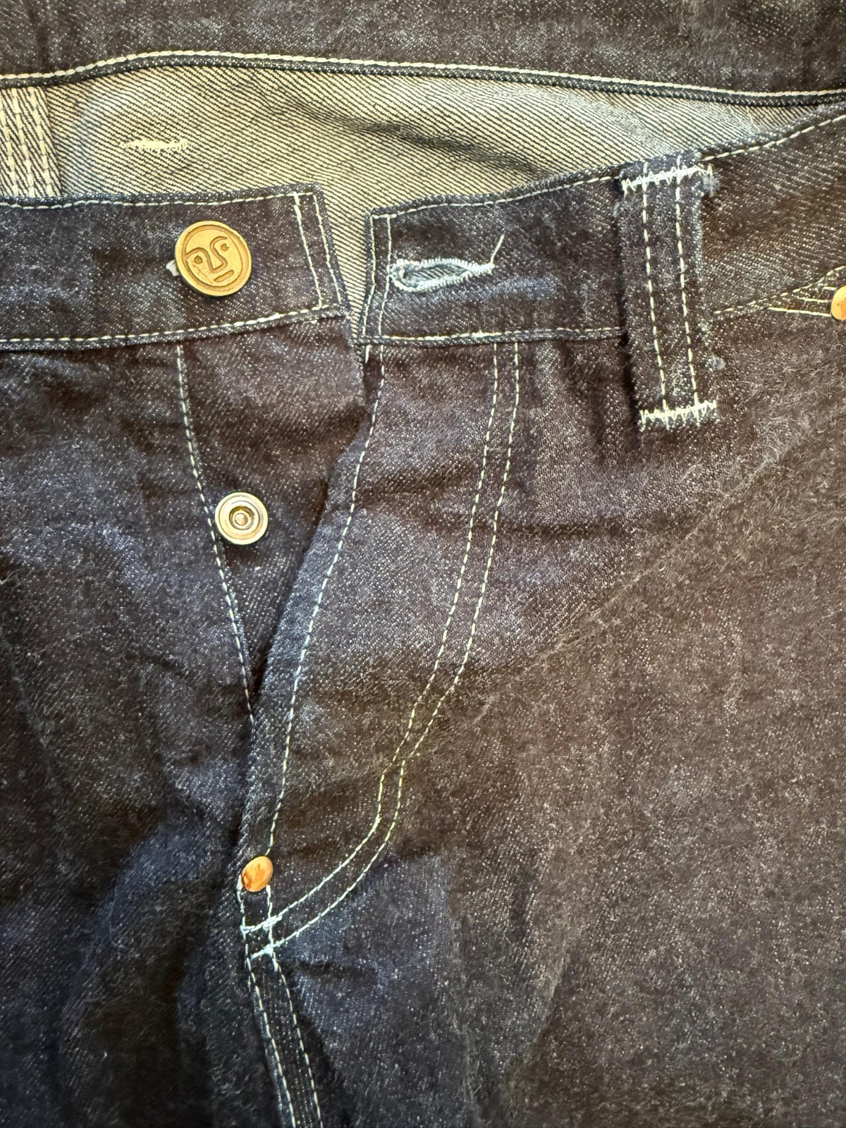 Japanese Selvedge Raw Denim Jeans Button Fly Heavyweight Selvedge 38×35