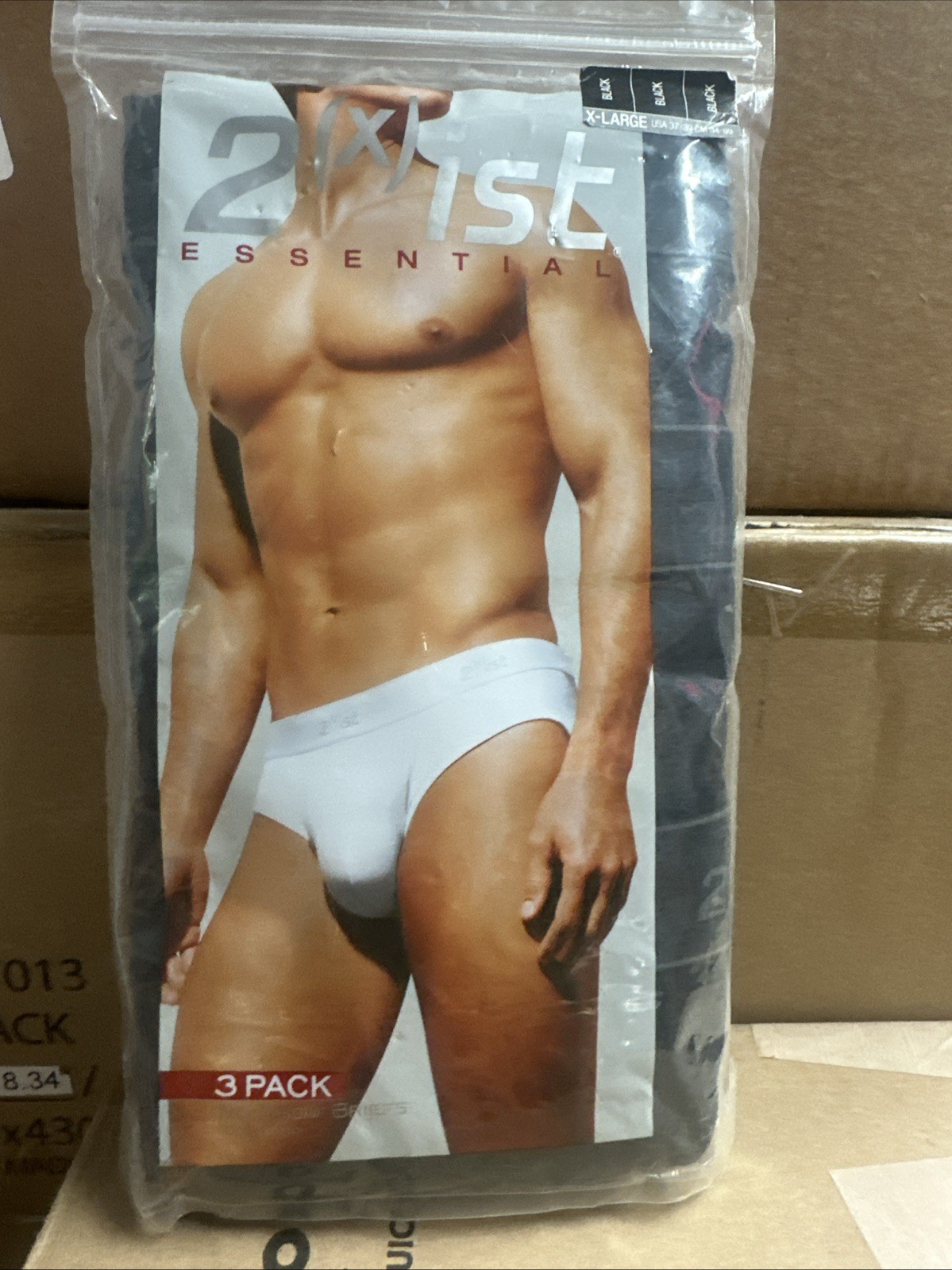 2(X)IST Men’s No Show Briefs 3-Pack XL Black New
