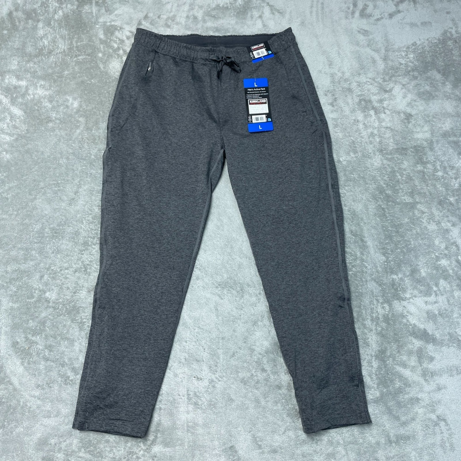 Kirkland Signature Men’s L Active Pants Tapered Leg Comfort Waistband F1028