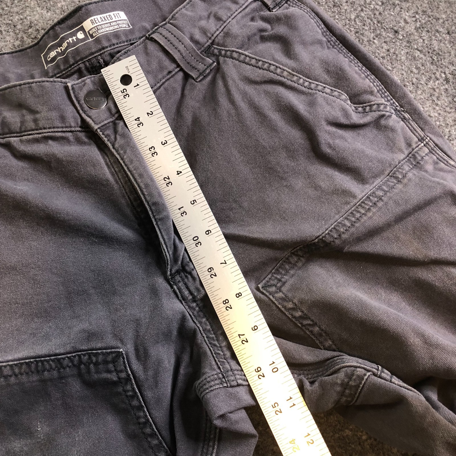 Carhartt Double Knee Pants Mens 30×30 Blue Distressed Relaxed Flex Grunge Baggy