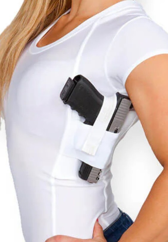 Women’s Conceal Carry Undertech Short Sleeve Top Ambidextrous Ivory Size M NWOT