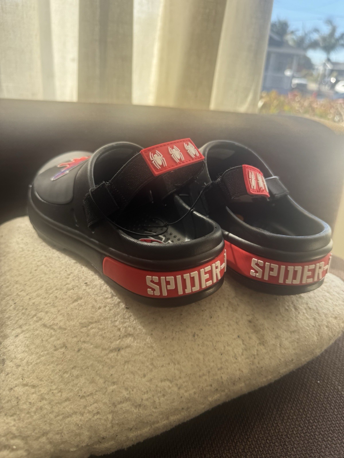 Ground Up Spider-Man Boys Clog Sandals, Slip-On Heel Strap, Black/Red/Blue 3