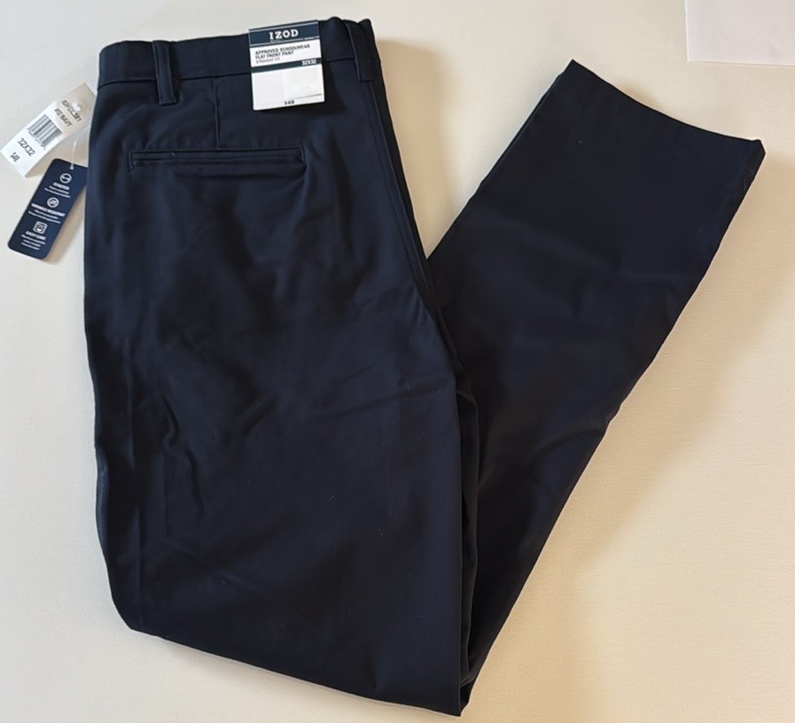 Izod Chinos Mens 32 32 Navy Straight Fit