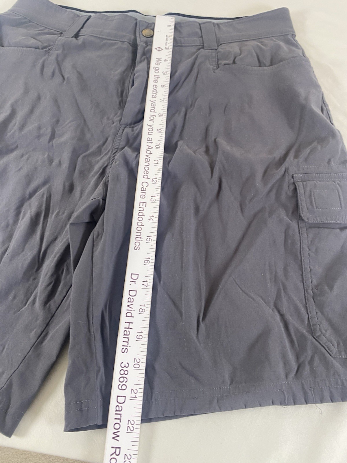 Orvis Nylon Cargo Shorts Mens Size 36 Golf Hiking Walking Stretch Gray EUC