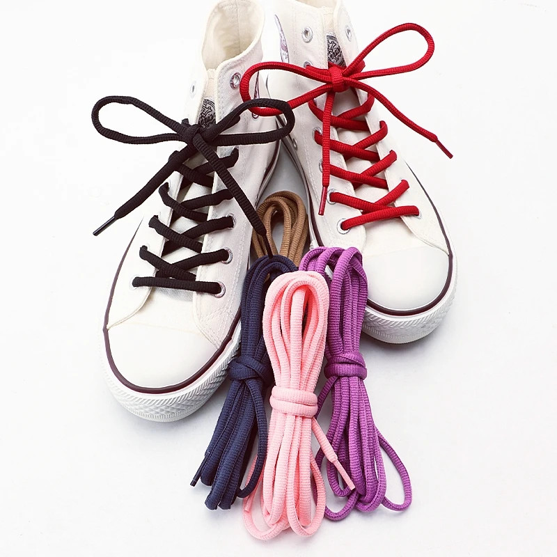 Half Round High quality Shoelaces 4mm Wide Solid Color Shoelace Sneaker Classic