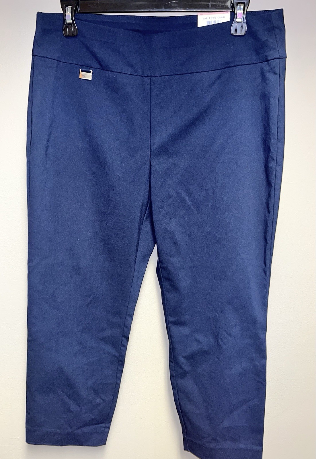 Alfani Capri Pants Tummy Control Size 10 New Casual Wear To Work Pull On Navy