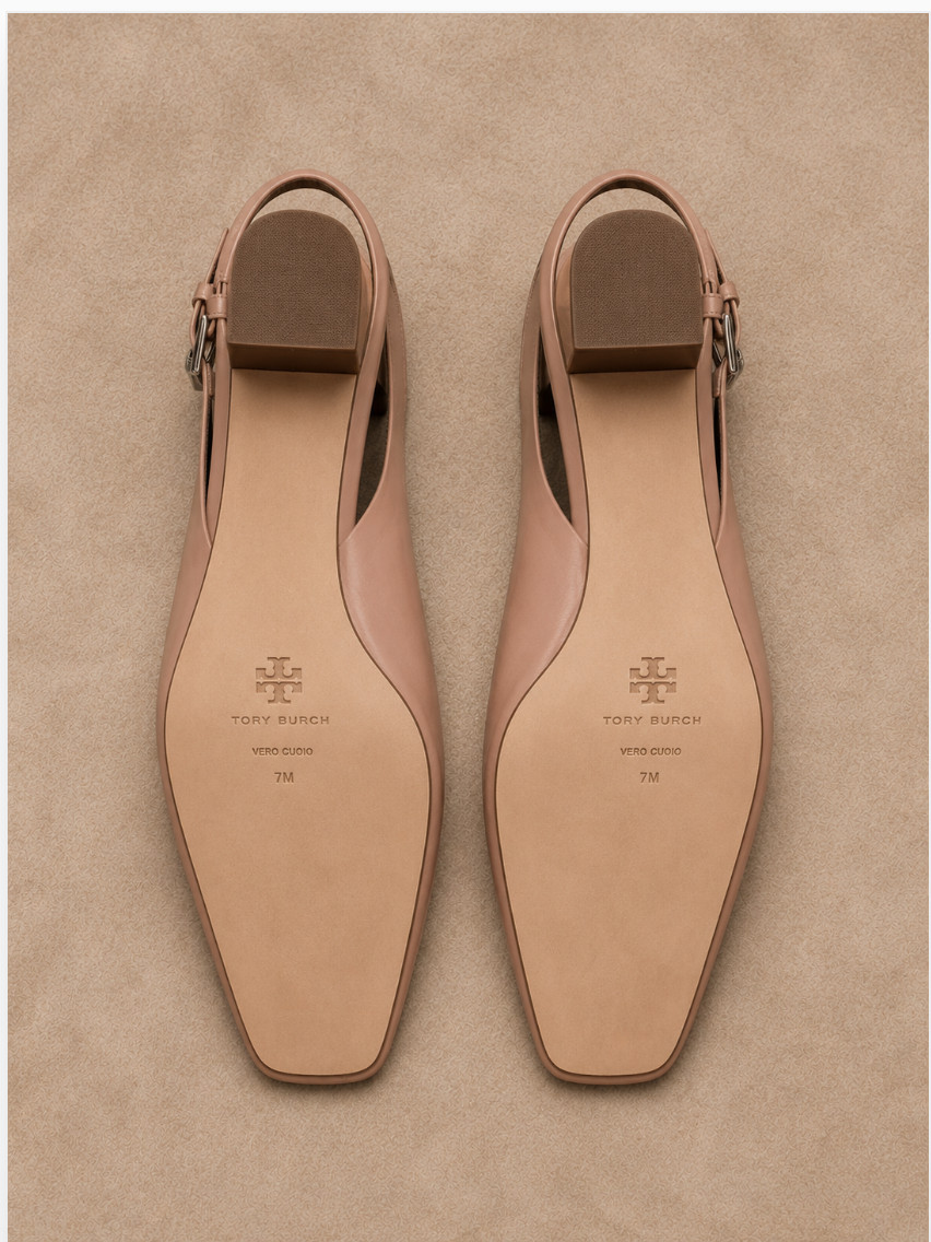 Tory Burch Georgia Slingback Pump 55mm Patent Leather Pink Brick 650 Size 8M