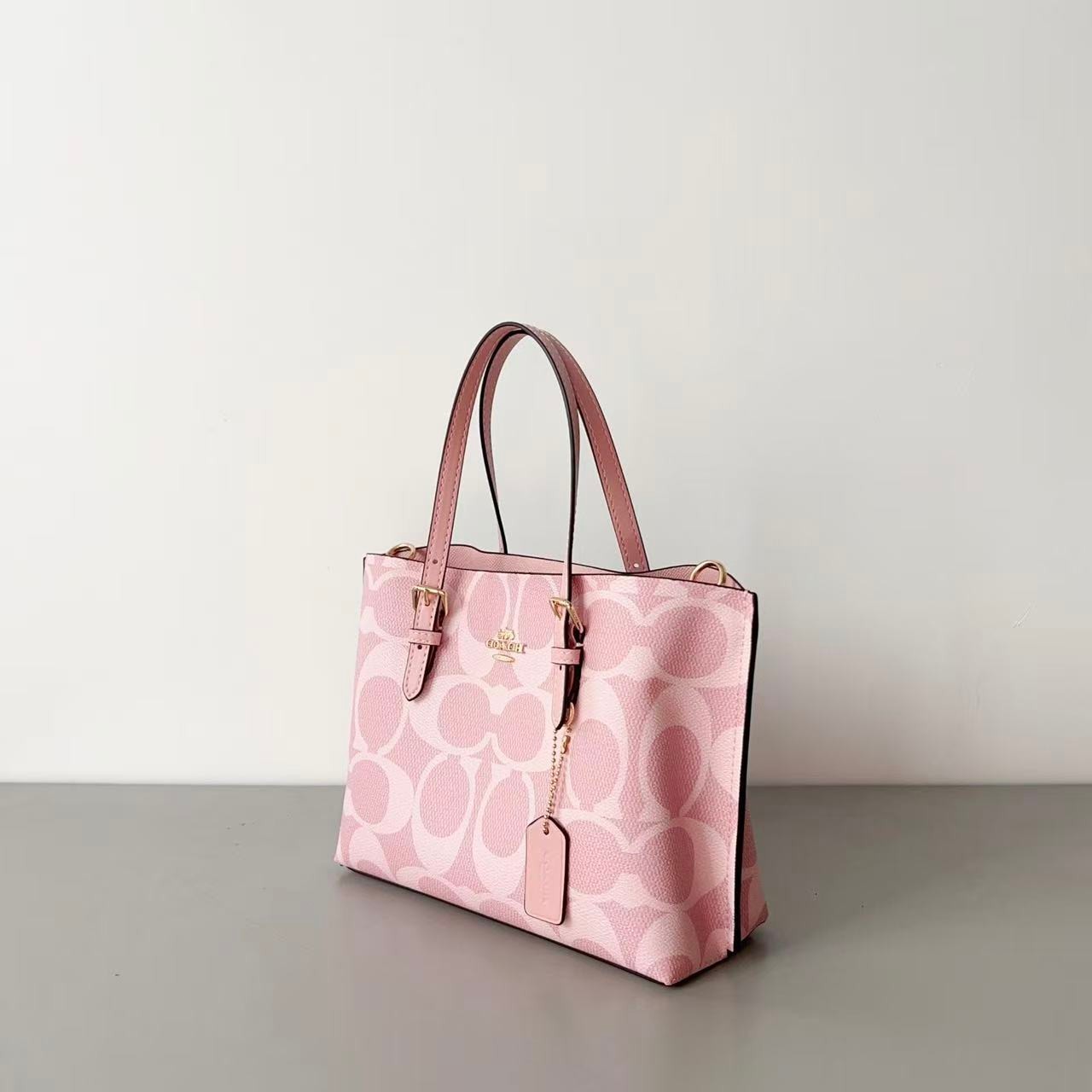 COACH CAL50 Molly Tote Bag 25 Signature Canvas Powder Pink Crossbody new Outlet