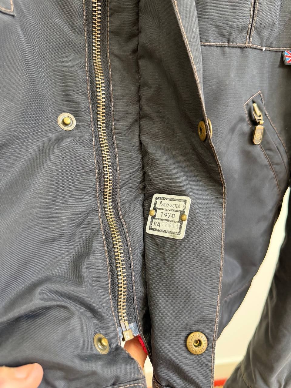 Belstaff Racemaster Gold Label Mens Nylon Biker Jacket Black Size M Made in Ital