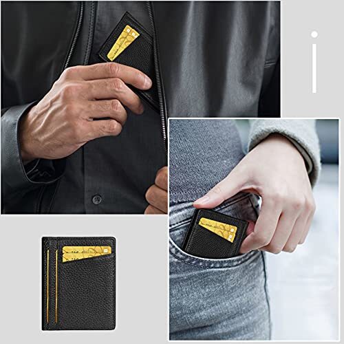 Crackle Leather Card Holder RFID Blocking Card Case with 8 Slots and 2 ID Window