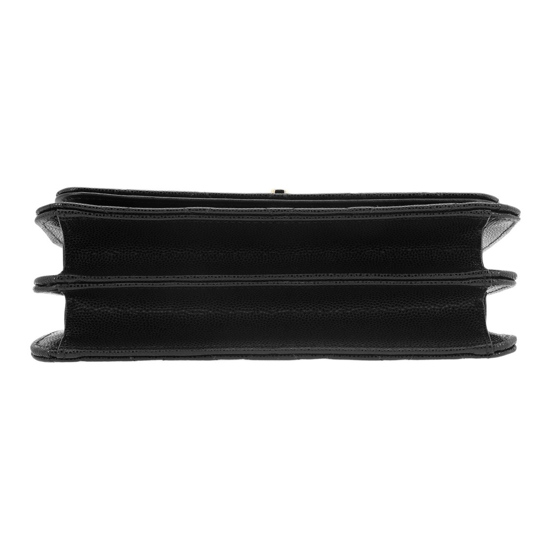 Chanel litchi-grain leather wallet for women 7.48×2.4×4.3 in