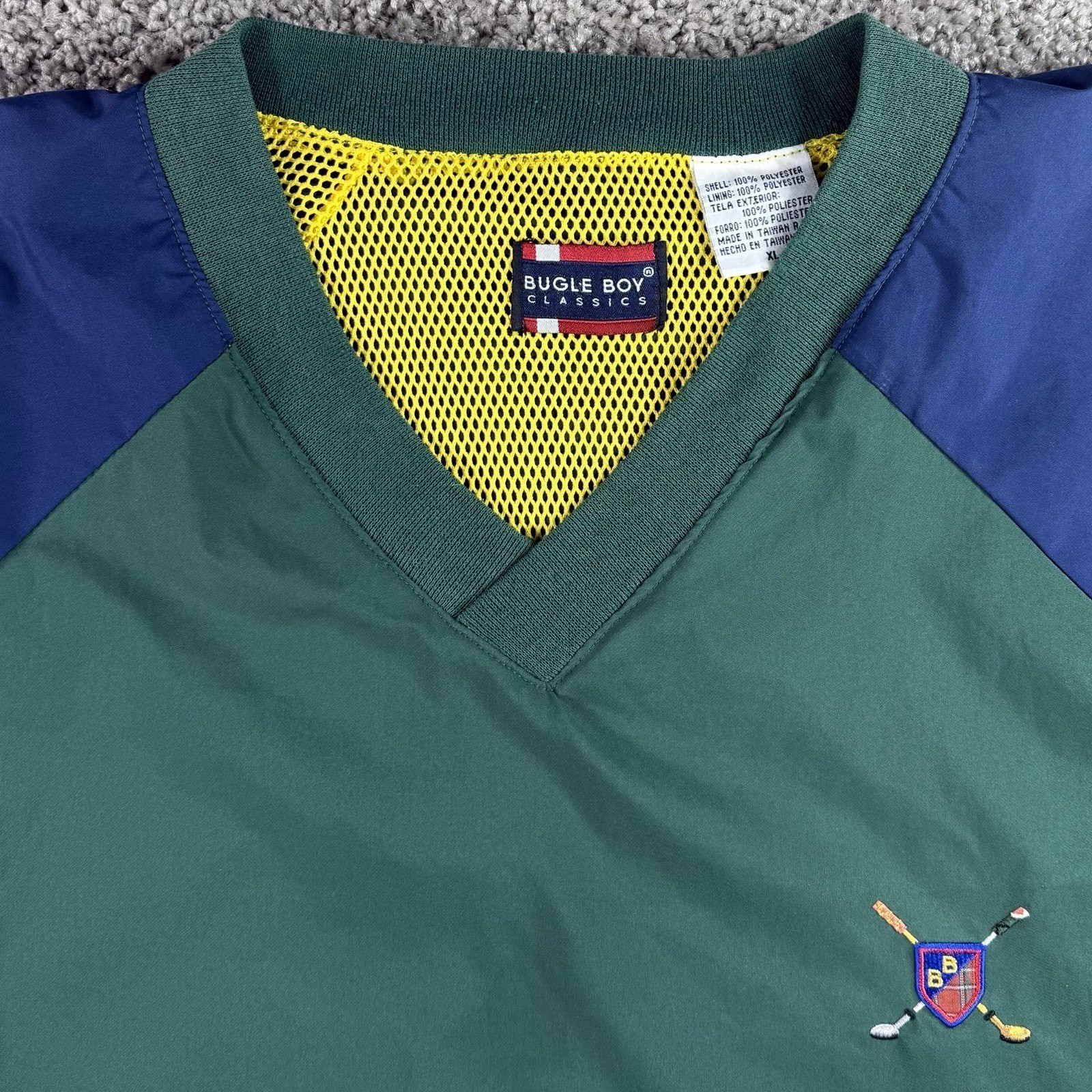 VINTAGE Bugle Boy Classics Colorblock Golf Pullover Windbreaker Men’s XL 90s Y2K