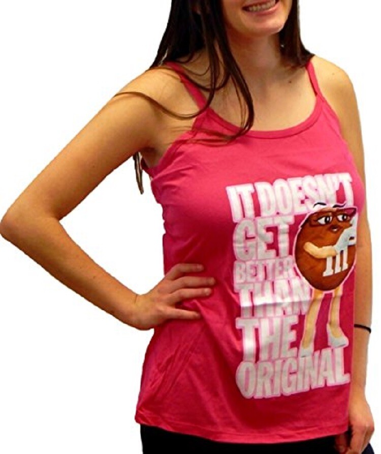 M&M’s Ms. Brown M&M It Doesn’t Get Better Than The Original Tank Top (Hot Pink)