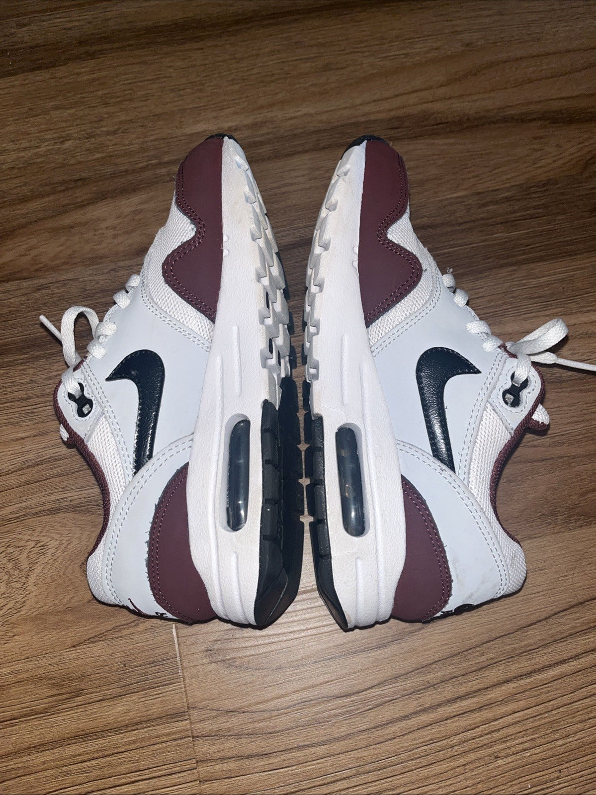 Nike Shoes Boys 4.5Y White Red Air Max Dark Team Lace Up Sneakers Kids Youth