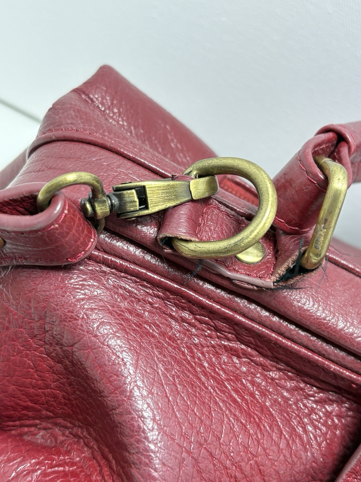 Ameri Leather Hillary Crossbody Red Bag W/ Handle Doctor Bag 13” X 6.75. 6.75