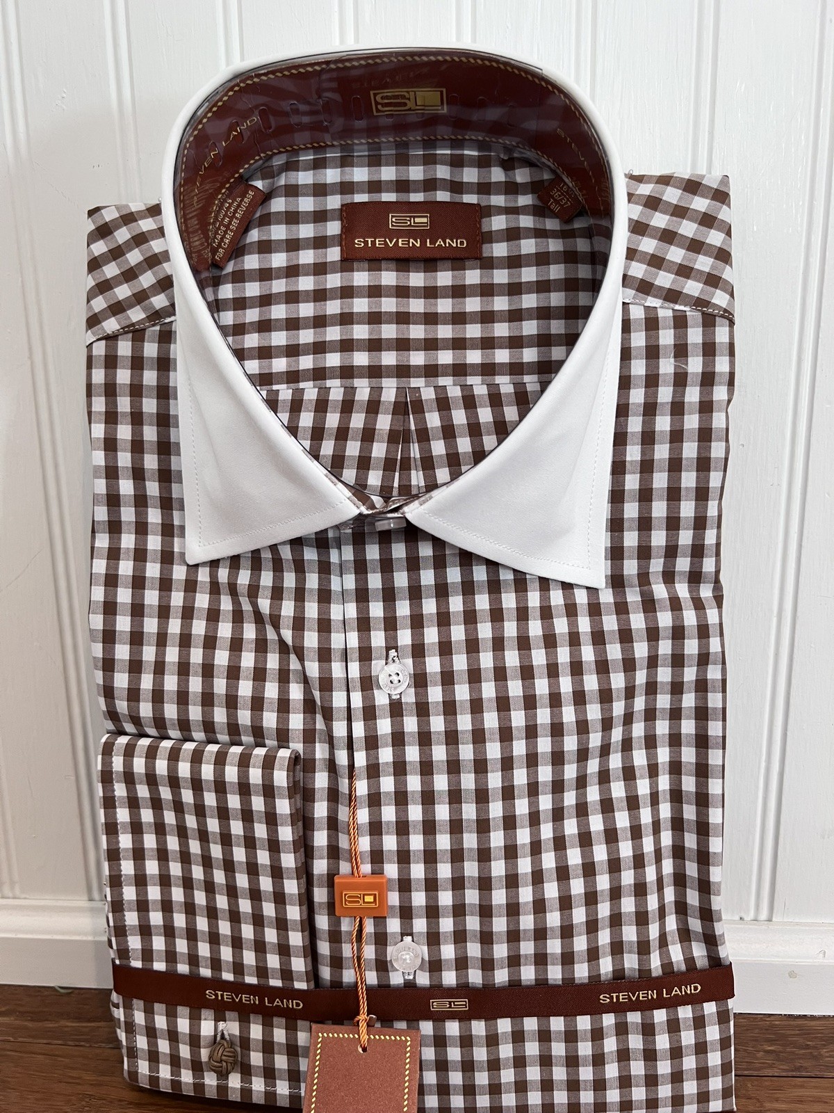 Steven Land Dress Shirt 16.5 x 36/37 Tall-New with Tags-SHARP!