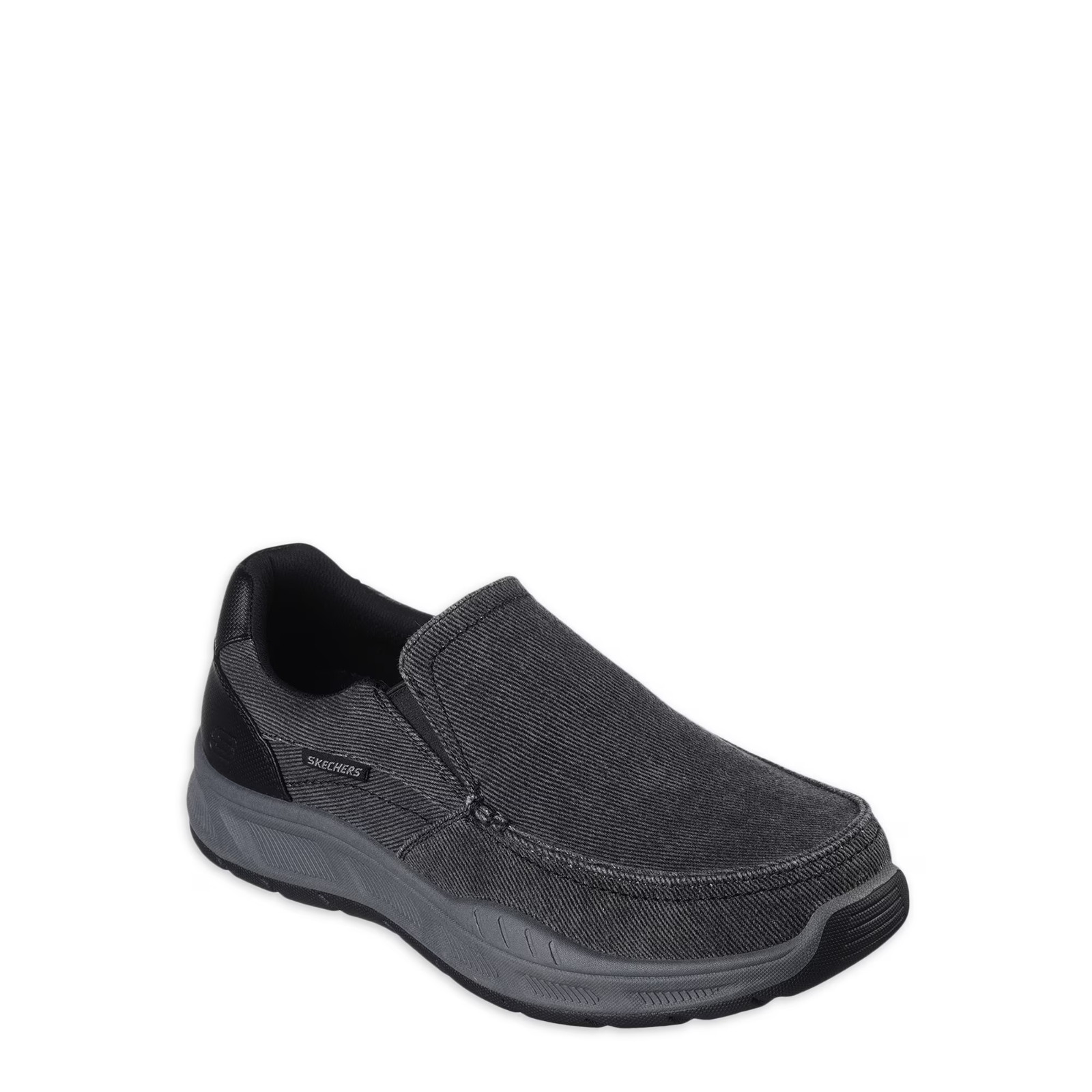 Skechers Men’s Cohagen Vierra Relaxed Fit Slip-On Casual Loafer Black, Wide