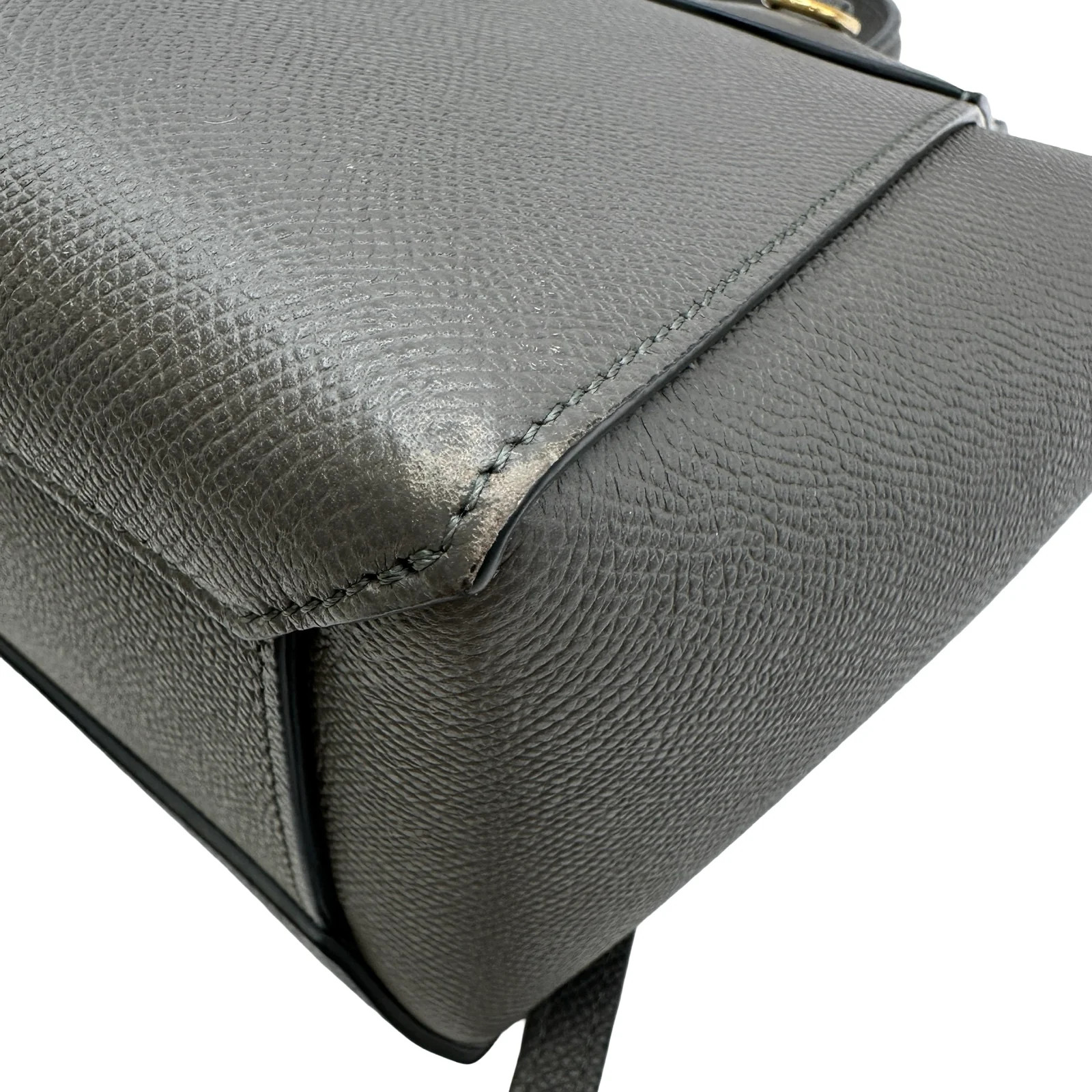CELINE Belt Bag Nano Gray Leather Shoulder Bag 189003 #OKB9044