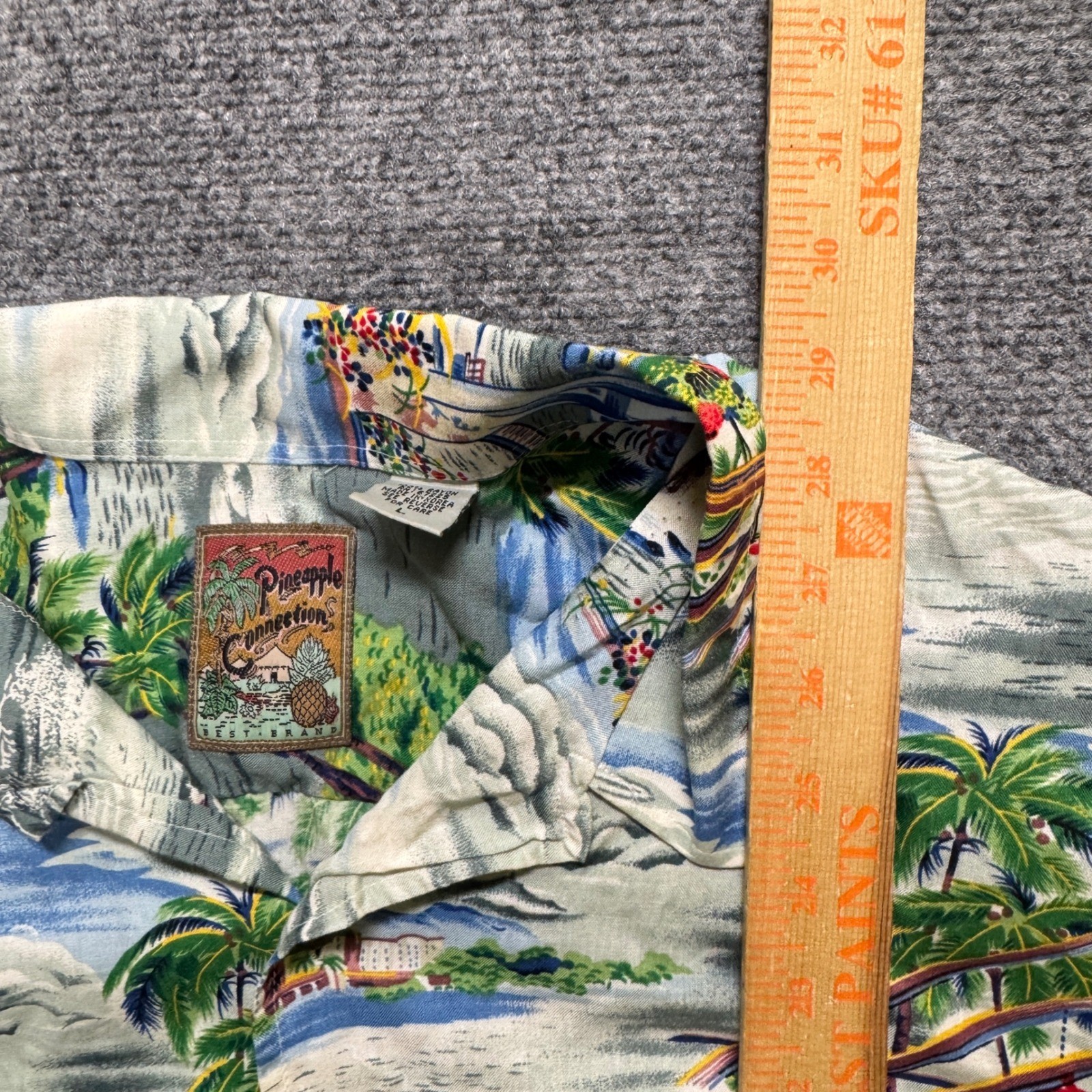 Pineapple Connection Shirt Size XL Red Vintage Men Hawaii Palm Floral 100% Rayon