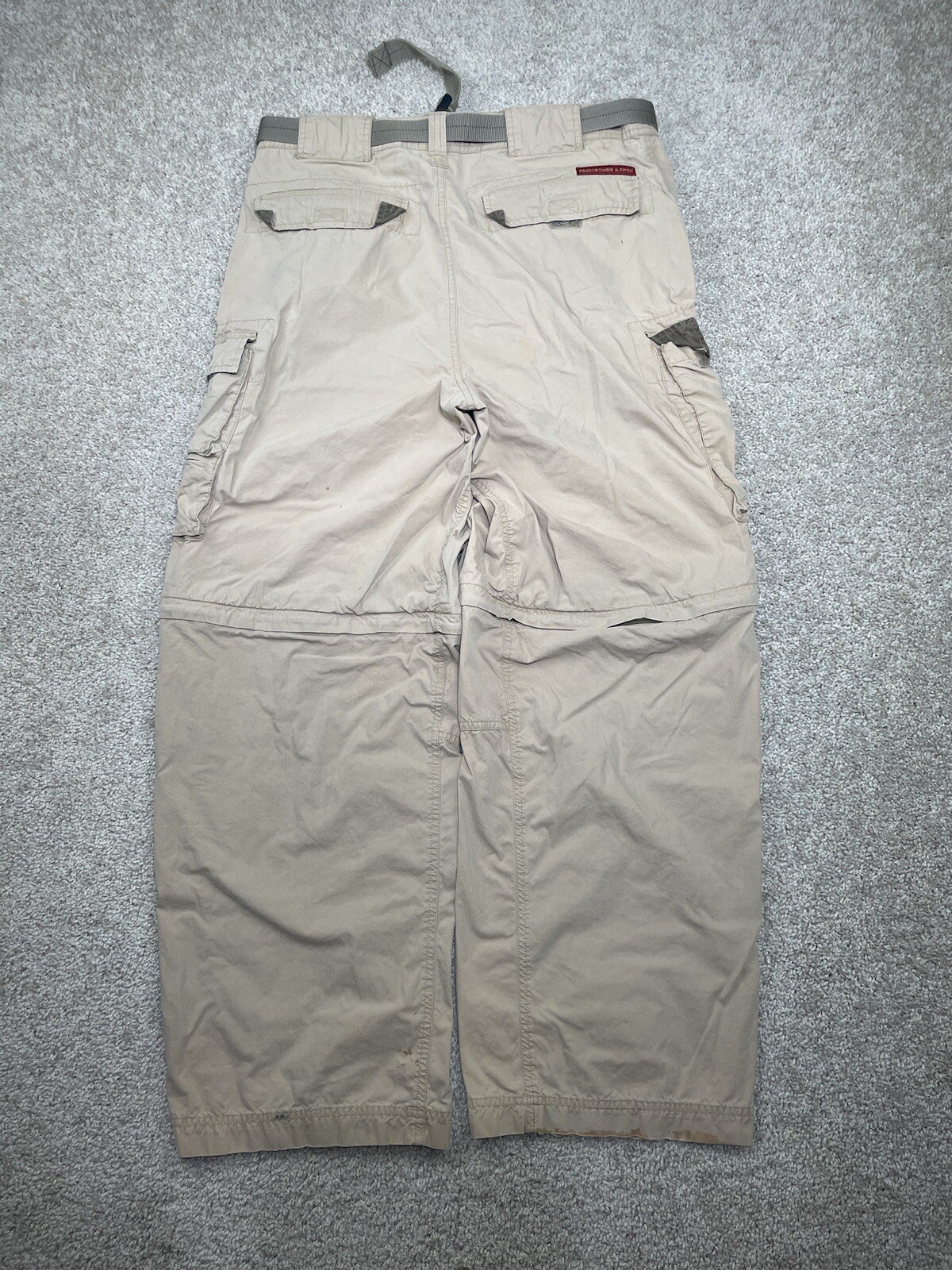 Y2K Abercrombie Fitch Cargo Pants XL 34X29 Paratrooper Baggy Gorpcore Grunge