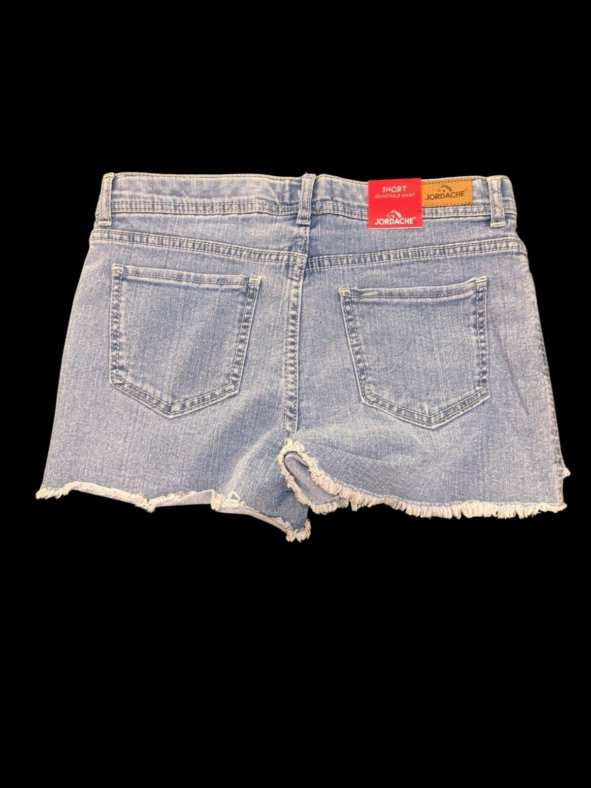 NWT Jordache Flip Sequin “Hi/Bye” Girls Sequin Denim Shorts Lightwash Waist 16