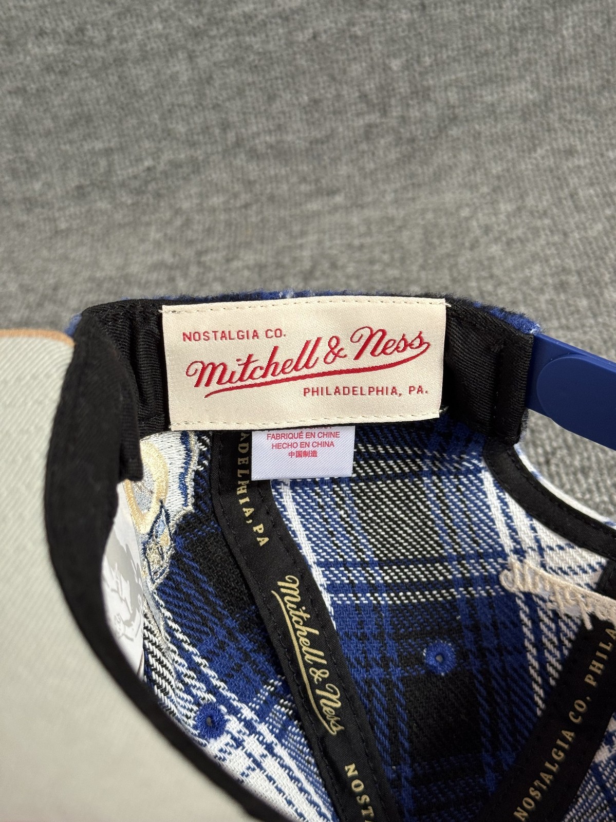 Mitchell & Ness Texas Rangers Plaid Snapback Tan Brim Hat One Size