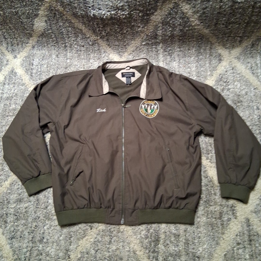 VTG Holloway Jacket Men XL Brown Golfing Windbreaker Lightweight Vasco Golf Leag