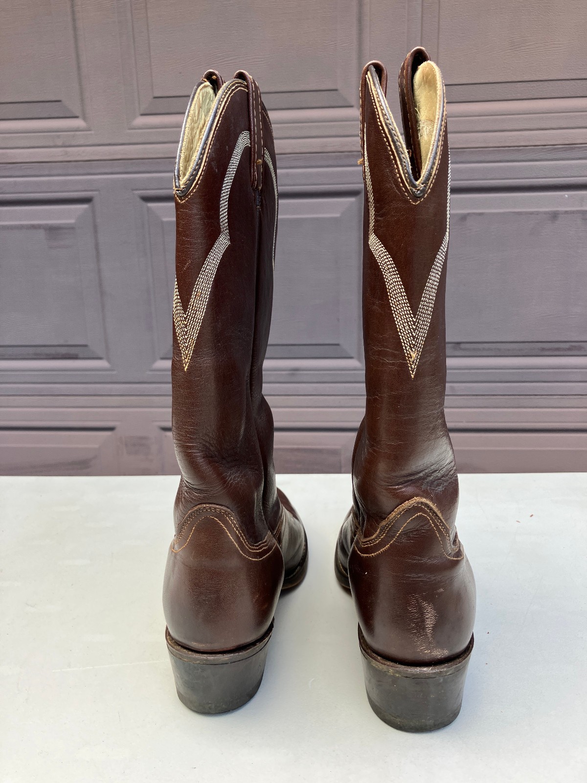 Cowboy western boots ACME 7D 7 D circle A vintage womens brown 1694