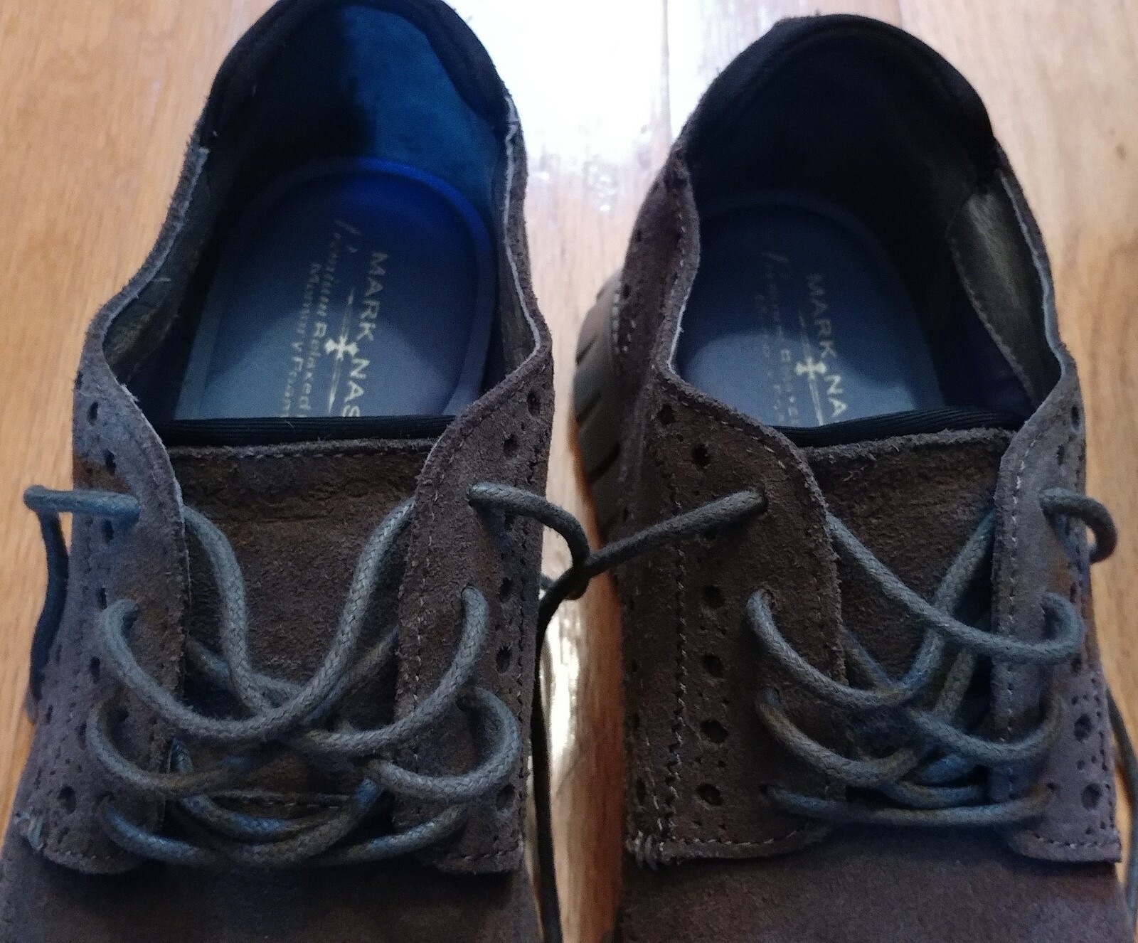 MARK NASON TREMONT MEN’S GRAY SUEDE PREMIUM RELAXED FIT WINGTIP OXFORDS SIZE 11