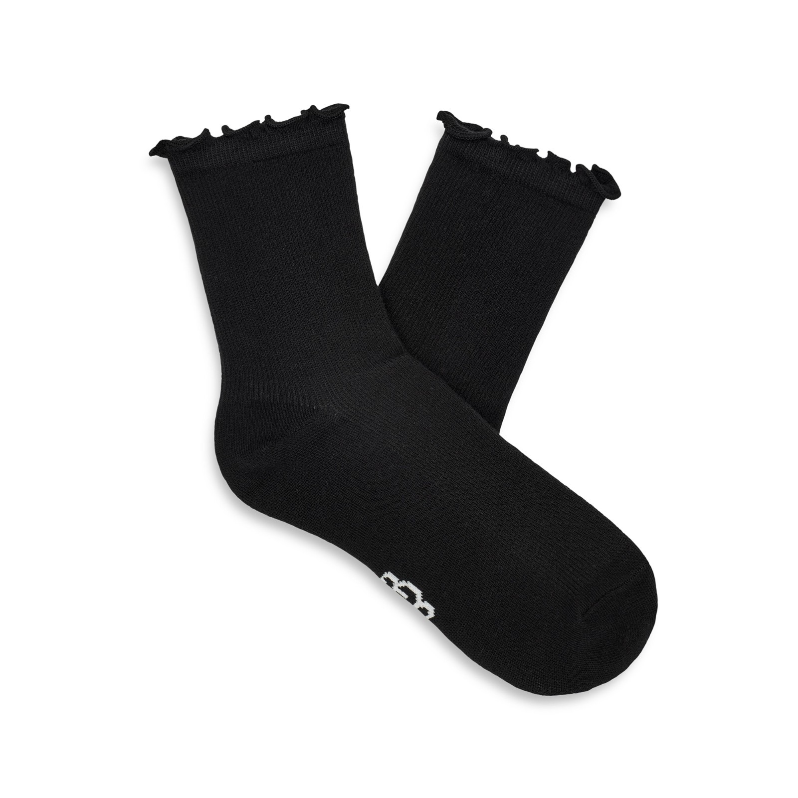 UGG Australia Women’s Karsyn Lettuce Edge Socks (Black) 1 Pair