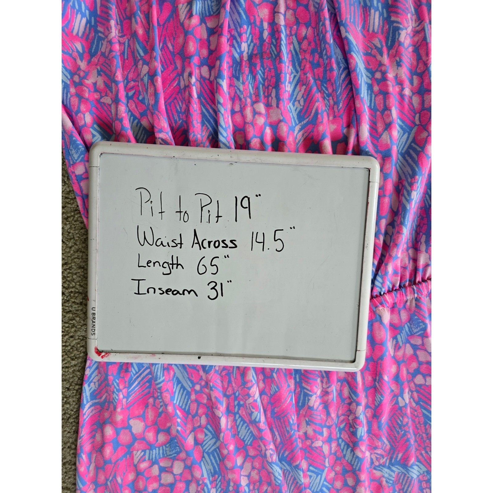 Lilly Pulitzer Bowen Jumpsuit Pink Sorbet High Altitude Giraffe Print Size Large