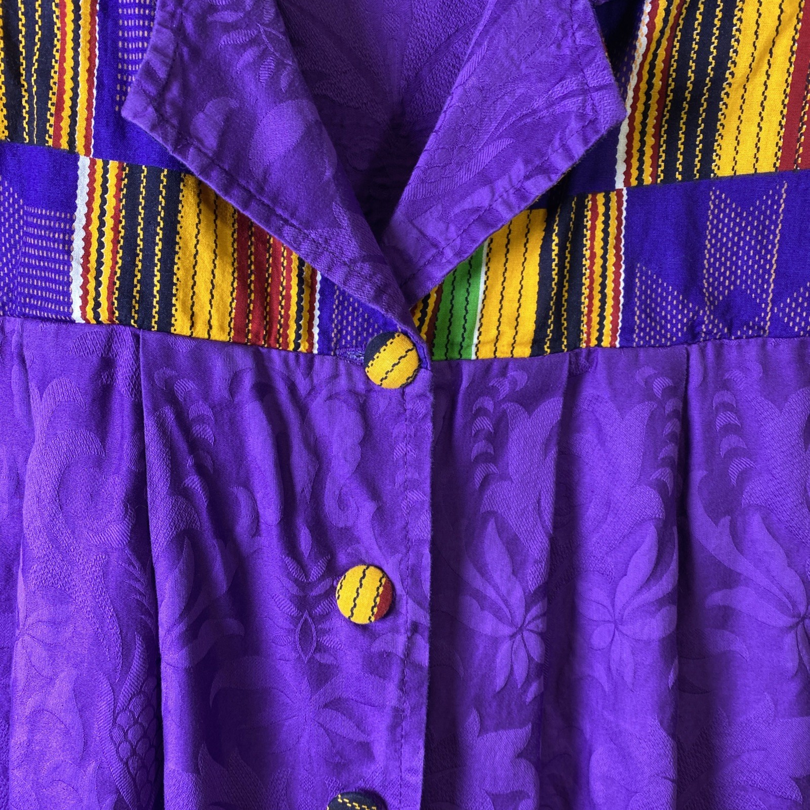 African Purple Womens Jacket – Size 1X – VTG Homemade, No Tags, Shoulder Pads