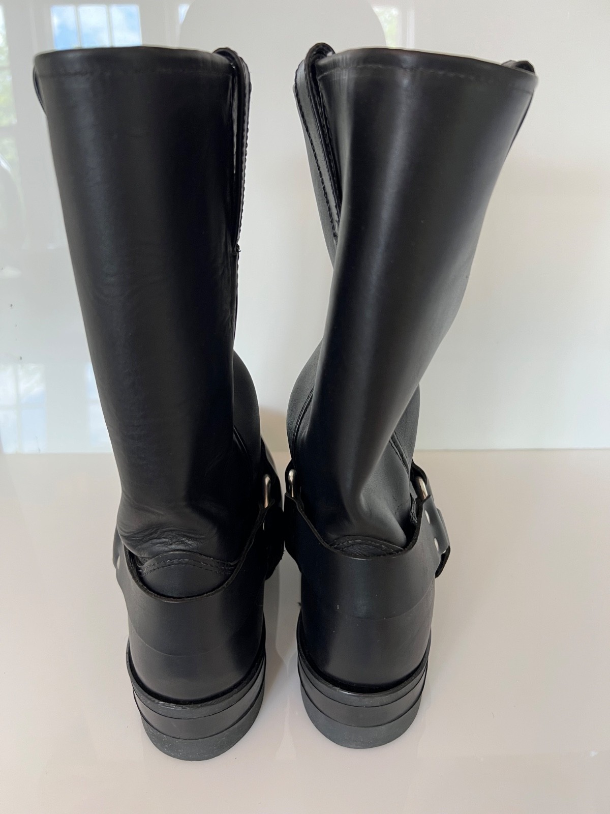 Frye Mens Black Harness 12R Motorcycle Boot Black Size 11 M