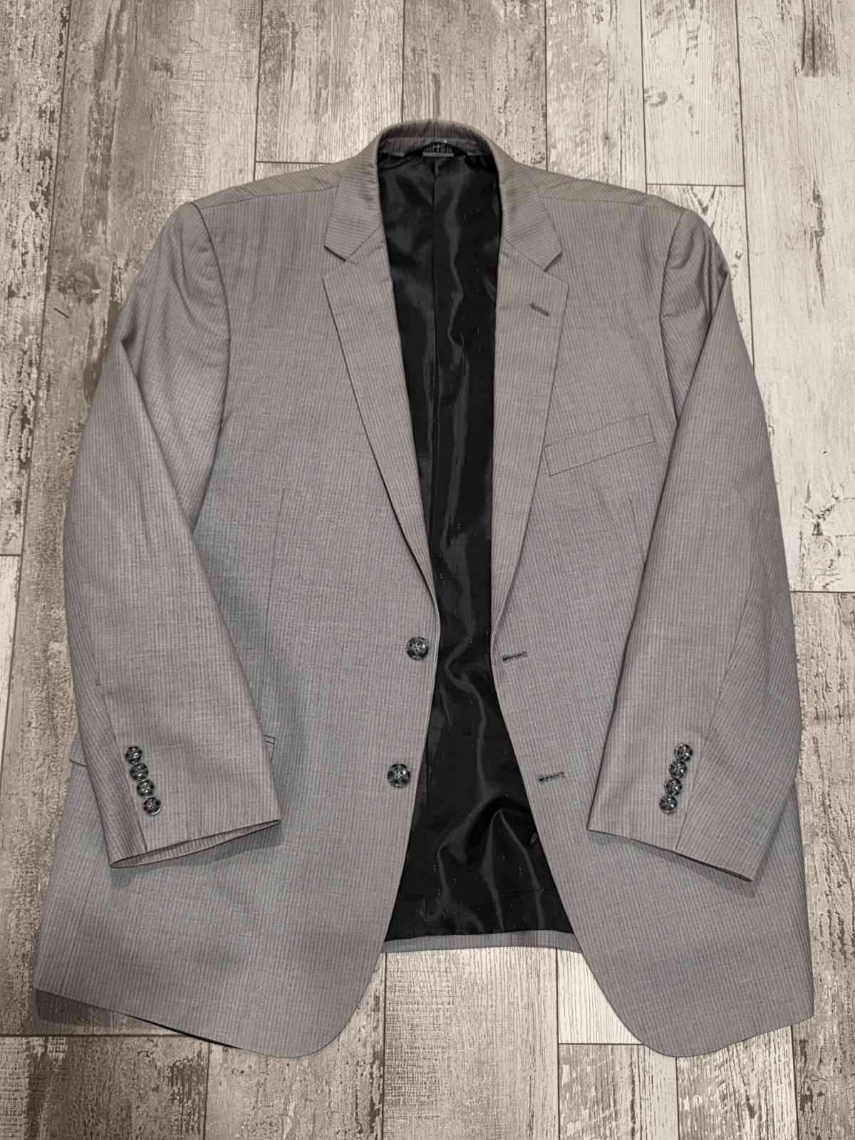 44R Men’s Lineage Blazer Striped Light Gray 2 Button Sport Coat